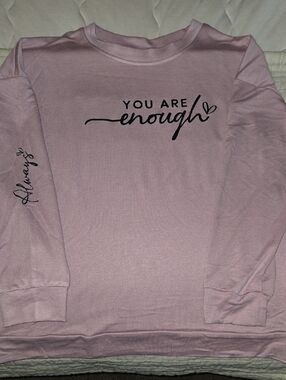 Light Rose Pink "You Are Enough" Crewneck Sweatshirt